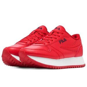 FILA Women's Sneakers RED Low-Top Classic Retro Style 5RM01999-647 White Size 9